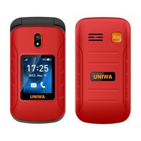Uniwa V909Tデュアルスクリーンビッグバッテリー4Gロック解除携帯電話の折りたたみ携帯電話