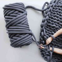 1PC 500g Super Thick Chunky Yarns Cotton Tube Yarn Merino Wool Alternative DIY Bulky Arm Knitting Blanket Hand Knitting Crochet Yarn Y211129