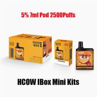 Authentische HCOW-IBOCK-Mini-Einweg-E-Zigaretten-Device-Kit 2500 Puffs USB-Typ-C latackierbare Batterie 7ml Vorgefüllte Pods Mesh Cow-Kartuschen Box Mod-VAPE A23
