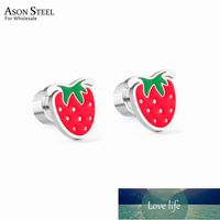 ASONSTEEL Silver Color Trendy Children&#039;s Pink Strawberry Stud Earring 316L Stainless Steel Ear Stud for Girl Jewelry Gift Factory price expert design Quality Latest