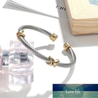 Bangle Fashion Jewelry Stainless Steel Twisted Cable Wire Br...