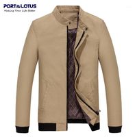 Port&Lotus Bomber Jacket 100%Cotton Stand Collar Cuff Patchwork Brand Clothing Coats 203 (HD8811)/Veste Homme Wholesale