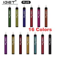 Auténtico Iget Plus desechable E Cigarrillos 1200 Puffs con puntas de filtro 650mAh batería 4.8ml vape pluma original