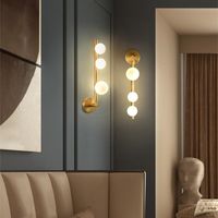 Wall Lamp Nordic Gold Modern Mirror Glass Ball LED Lighting Luxury Sconce Living Room Background Bedroom Bedside Decor Light