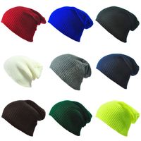 13 Colores lana sombrero de punto otoño invierno cálido viento a prueba de viento para mujeres hombres moda color sólido color suave elástico gorro gorro casual gorra