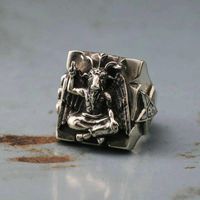 Cluster Rings Mem Women Gothic Baphomet Ring 316L Stainless ...