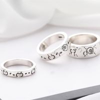 Fashion 925 sterling silver sterling skull band anelli 4mm / 6mm / 9mm per uomo e donne amante del fidanzamento regalo di gioielli da sposa con scatola -G04