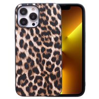 iPhone Case for Women, 13 12 11 Pro Max mini Xs Xr X Leopard Synthetic Patent Leather Cover Classic Fashion Brown