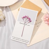 미국 재고 발렌타인 데이 꽃 인사말 카드 파티 호의 gypsophila 말린 필기 축복 선물 카드 생일 결혼식 초대장 DHL 무료 배달