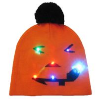 Beanie / Skalle Caps Led Halloween Hat Stickad Light Up Beanie Novelty Mysig Lysande För Barn Vuxna Tröja Julfest
