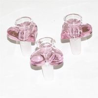 14mm 18mm macho tigela de vidro cor-de-rosa cor coração forma fumar tigelas pedaço para narguilé água bong de água