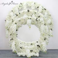 Decorative Flowers & Wreaths Luxury Artificial Butterfly Orchid Flower Row + Iron Arch Stand Set Decor Wedding Backdrop Birthday Party Event