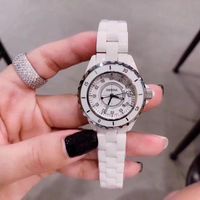 Relógios de pulso realmente cerâmico branco moda maré relógios mulheres calendário relógio de quartzo à prova d'água