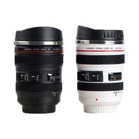 400ml Stainless Steel Camera EF24-105mm Lens Mug White Black Coffee Mugs Creative Gift Cup