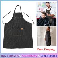 new adjustable salon cutting hairdresser denim apron cooking cloth adult aprons for barber hair styling tool