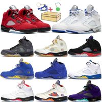2021 5S Hommes Basketball Chaussures 5 Ragage Rouge Top 3 Blue Sude Oreo White International Vol Desert Camo Fresh Prince Sneaker 7-13
