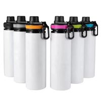 DIY Sublimation Blanks White Gater Bottle Cugs Cups Layer Tumblers Tumblers Trink Cup مع أغطية 6 ألوان 600 مل 20 أوقية