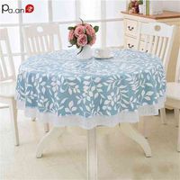 Waterproof Oil Proof Tablecloth Round PVC Romantic Florals P...