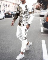 Men's TrackSuits Suit Uomo Autunno Autunno Camicia a maniche lunghe T-Shirt Neck Collo 3D Stampa Moda Casual Pantaloni Abbigliamento abbigliamento sportivo