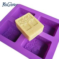 Cake Tools KHGDNOR Tree Shape Soap Mold Purple Rectangle Sil...