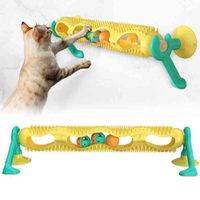 Cat jouet déteaser pour votre propre jeu de piste de piste auto-hi-hi tasse rotative table de rotation d'escalade de chat rack de dents de broyage de dents