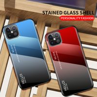 Gradient Gehärtetes Glasspiegel C Mobiltelefonfälle für iPhone 13 12 11 Pro Max XR XS 6 7 8 plus luxuriös stoßfestes Cover