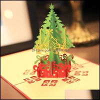 Event Festive Party Supplies Home & Garden3D Popup Unique Holiday Postcards Invitations Tree Greeting Card With Envelope Christmas Cards For
