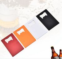 Taille du portefeuille ouvre-acier en acier inoxydable 4 couleurs carte de crédit ouvre-bouteille de bière
