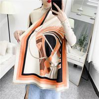 두꺼운 캐시미어 여성 스카프 겨울 따뜻한 Pashmina 레이디 Shawls 줄무늬 인쇄 담요 스카프 여성 180x65cm