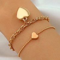 Charm Bracelets 2 Pcs Set Fashion And Romantic Golden Love H...