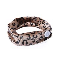 Leopard Baskı Başkanı Wrap Elastik Düğmeler Kadın Moda Hairband Snoods Saç Hoop Bantları Bez Kılıç Bağlama 2 45py C2