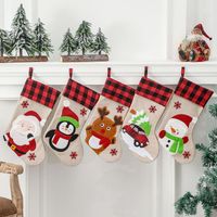 Meias de Natal Búfalo Manta Cuff com Santa Snowman Reindeer Caráter Xmas Festa Pendurado Ornamento LLB11169