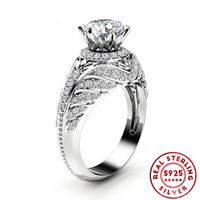 Pierścienie klastrowe musujące CZ Stone 925 Silver Sweet Romance Vintage Pierścień Moda Elegancka miłość do życia Kobiety Dopasuj rocznicę ślubu