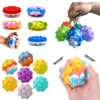 Dekompression Squeeze Bälle Zappeln Spielzeug Keychische Früchte 3D Bubble Vent Ball Party Supplies Silikon Elastic Ball Squishy Simple Dimple Spiel
