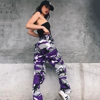 Camo Carga Calças Alta Cintura Hip Hop Calças Exército Combate Camuflagem Longo Senhoras 9 Cor Mulheres Moda Feminina Capris