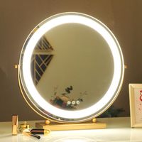 Espejos Simplicidad Nórdica Maquillaje Mirror Espejo de escritorio LED LED con COIFFEUSE LAMPE TABLA DE TELEO TELEVER