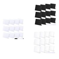 Jewelry Pouches, Bags 12 Pack Blank Acrylic Sign Holder Table Card Stands, Wedding Party With Marking Pen