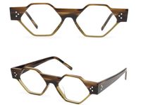 Herren Optische Marke Designer Brillenrahmen Männer Frauen Mode Polygon Brillen Frames Personalisierung Kleiner Rahmen Myopie Gläser Handgemachte Brillen mit Kiste