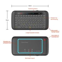 Com Light H20 Mini Wireless Keyboard Backlit Touchpad Air Mouse Infravermelho Aprendizagem Remoto Controle, Adequado para Caixa Android TVs Smart A00
