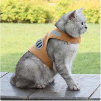 Colares de gato lidera Ajustável Respirável Poliéster Nylon Malha Arnês e trela Conjunto para Gatos Reflexivo Cão