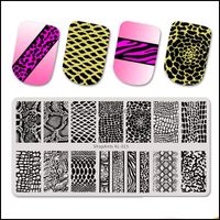 Nail Art Templates & Salon Health Beauty 6*12Cm Stam Plate Snake Skin Image Natural Pattern Printing Stainless Steel Stencil Stamp Drop Deli