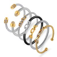 Bangle 2021 algema empilhável luxo para mulheres casamento completo cúbico zircão cristal cz cabo cabo corda bracelete festa presente