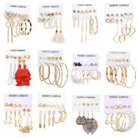 Mode Brincos Weibliche DIY Silber Gold Creolen Ohrringe für Frauen Große geometrische Schmetterling Pearl Ohrring Set Schmuck