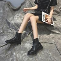 Compre al por mayor Botines Negros Tacones Gruesos de bajo precio \u0026 de  calidad con envío gratuito | Es.DHgate