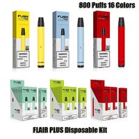 FLAIR PLUS Disposable E Cigarettes Device Kit 800 Puffs 550mAh Battery 3.5ml Prefilled Cartridge Pod Vape Pen Vs Vaporlax Mate Puff a54