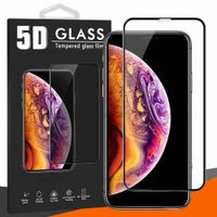 Skärmskydd för iPhone 12 Pro max 11 x XR 7 8 5D Härdad glas Fullkroppsövergripande film med förpackning