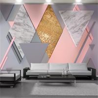 Accueil Decor 3D Papier peint Européenne Rose Géométrique Marble peinture mural Fonds d'écran Salon Chambre à coucher Chambre à coucher Couvre-mur de cuisine
