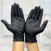 ブラックグローブ使い捨てラテックスフリー粉末フリー試験手袋サイズ小さい中程度のX-大型ニトリルビニールハンドカバーS XL 210622