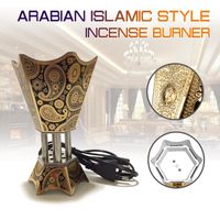 Koku lambaları 220 V Tütsü Brülör Arabian İslam Tarzı Mini Elektrikli Bakhoor Meydanı İnci Metal Olumlu