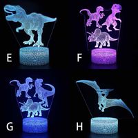 2021 Multi Styles LED Base Table Night Light 3D Illusion Lamp Dinosaur 4mm Acrylic Lights Panel RGB with Remote